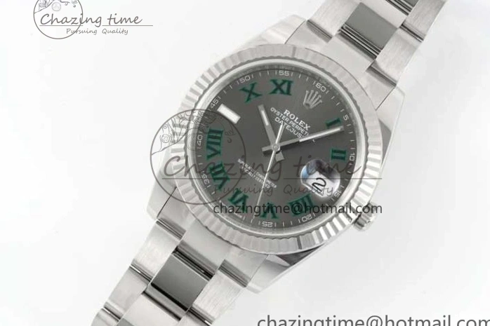 MiroTime 0302 DateJust 41 126334 Clean 1:1 Best Edition 904L Steel Gray Roman Dial on Oyster Bracelet VR Thermal 2430